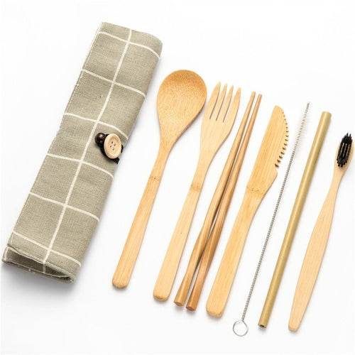 Bamboo Traveling Cutlery Set - Big J's Showstoppin' Store